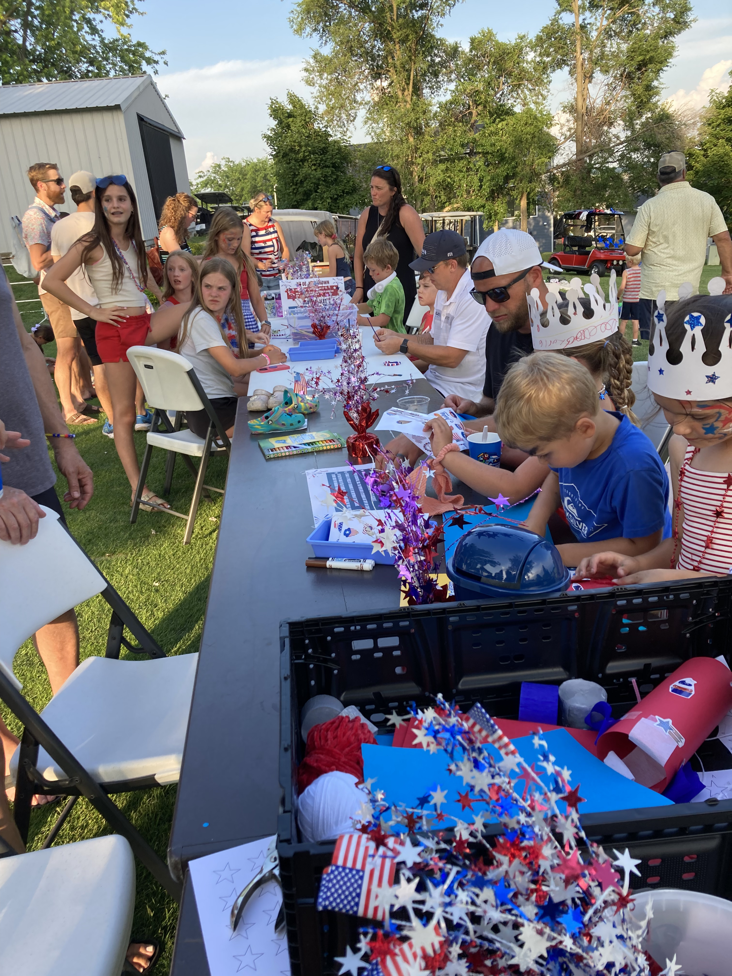 A patriotic craft project at last year's Kid's Zone