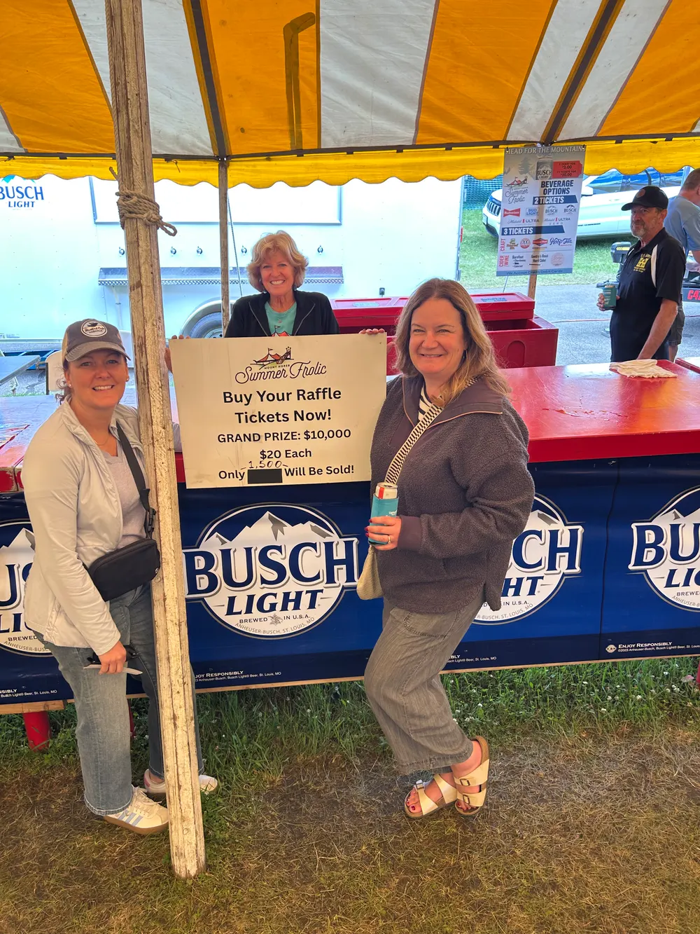 Selling raffle tickets at the Frolic