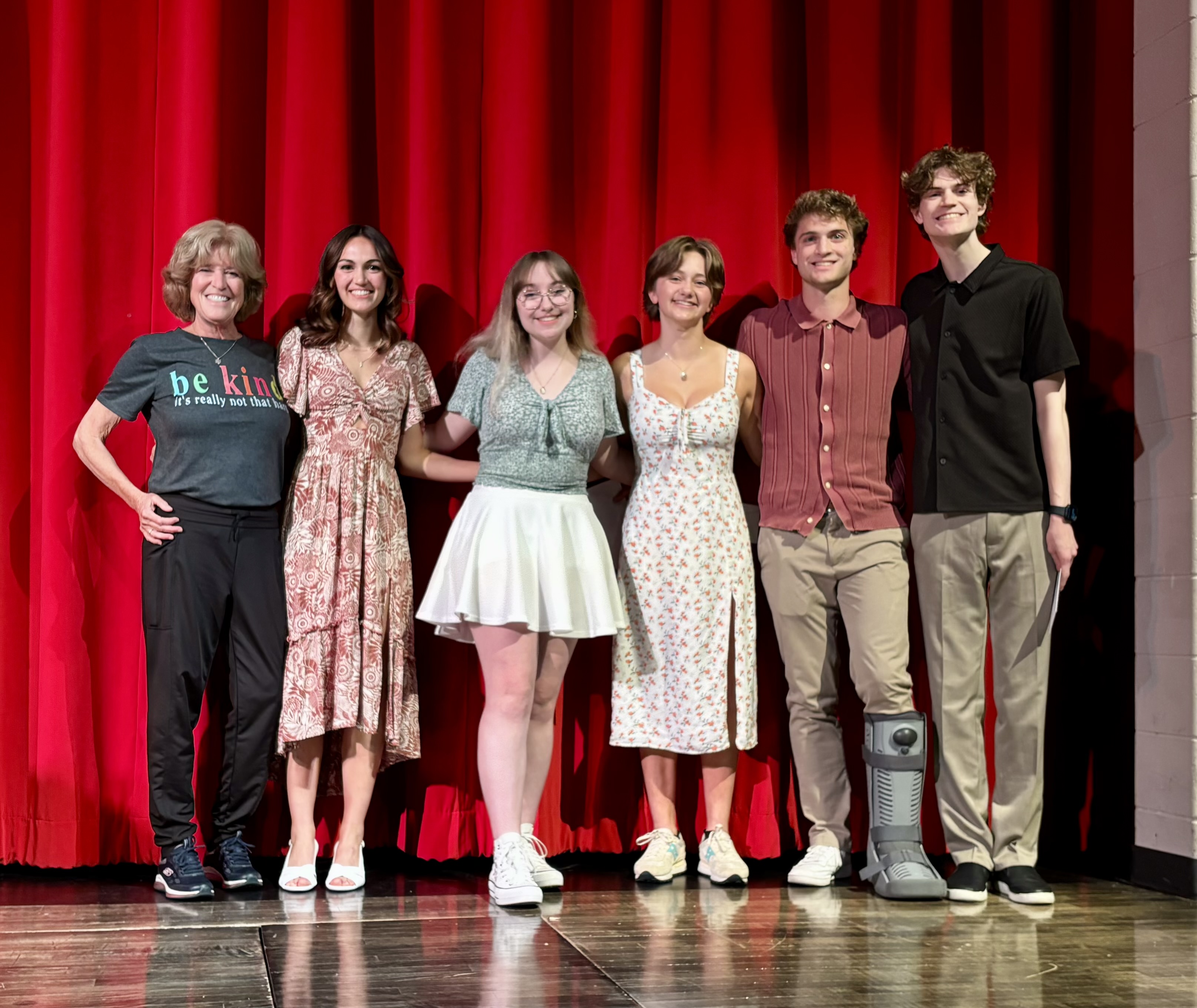 Cynthia Jefko with five Mount Horeb High School scholarship recipients at senior awards night